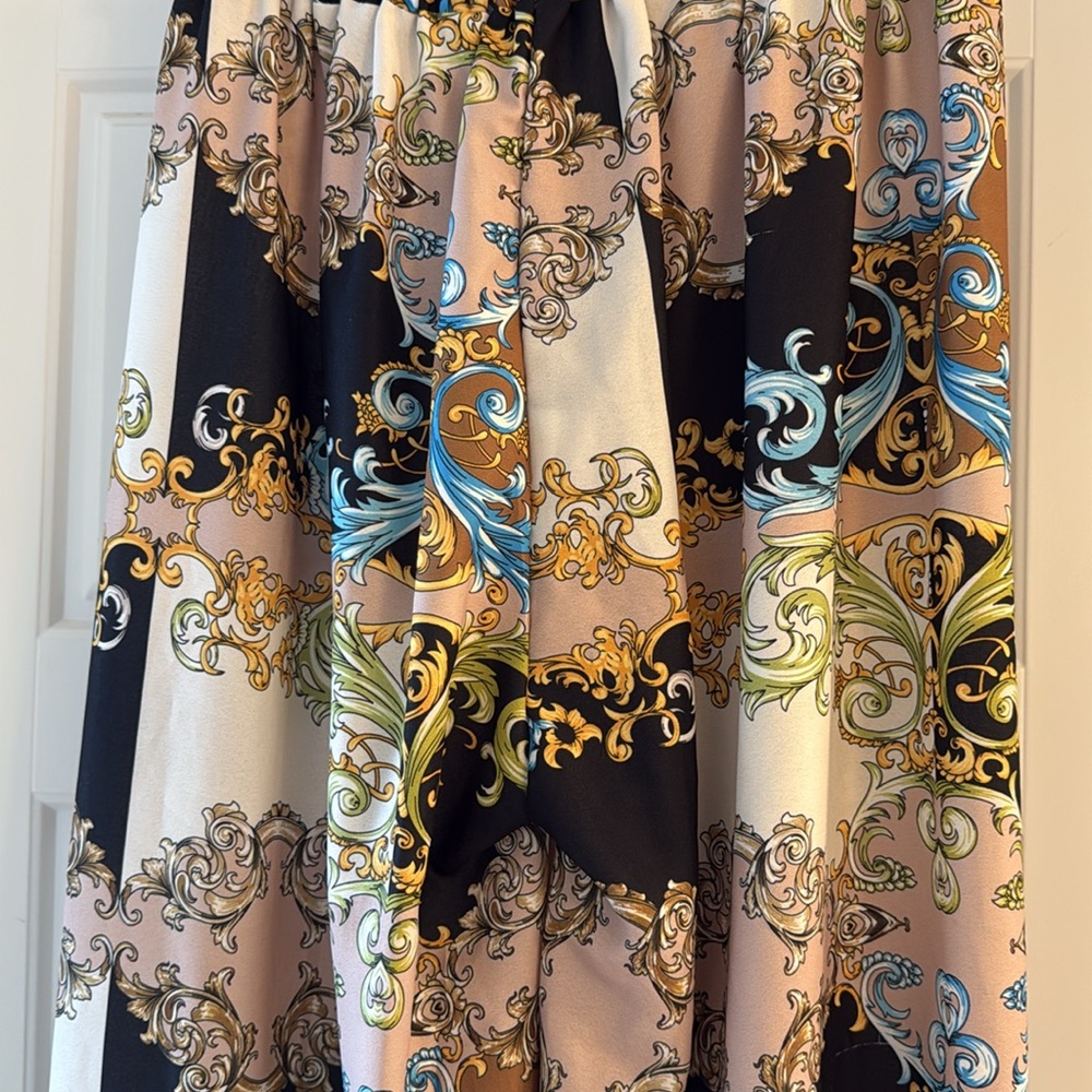 Multicolor Baroque Print Pants. Womens size 10 authentic Italian - Picture 5 of 9